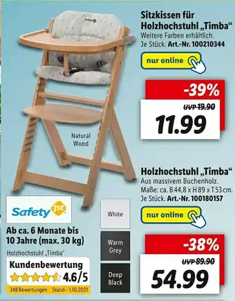 Lidl Safety 1st holzhochstuhl „timba“ Angebot