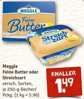 nahkauf Meggle Feine Butter oder Streichzart 250 g Becher/Pckg. Angebot