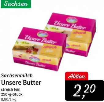 KONSUM Sachsenmilch Unsere Butter 250 g Stück Angebot