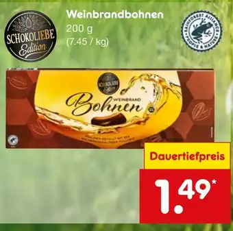 Netto Marken-Discount SCHOKOLIEBE Edition Weinbrandbohnen 200g Angebot