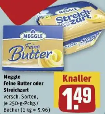 REWE Meggle Feine Butter oder Streichzart 250 g Pckg./ Becher Angebot