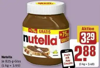 REWE Nutella 825 g Glas Angebot