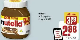 REWE Nutella 825 g Glas Angebot