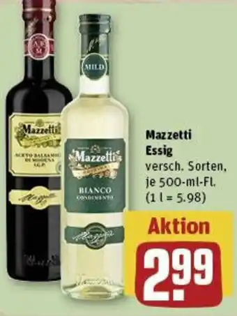 REWE Mazzetti Essig 500 ml Fl. Angebot