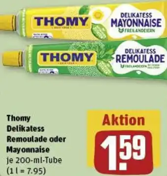 REWE Thomy Delikatess Remoulade oder Mayonnaise 200 ml Tube Angebot