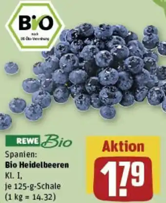 REWE Bio Heidelbeeren 125 g Schale Angebot