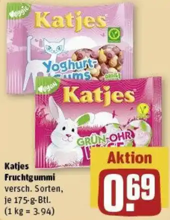 REWE Katjes Fruchtgummi 175 g Btl. Angebot