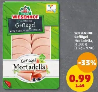 PENNY WIESENHOF Geflügel Mortadella 100 g Angebot