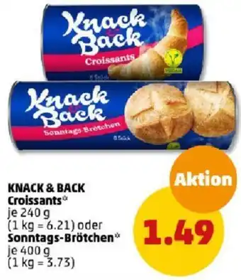 PENNY KNACK & BACK Croissants 240 g oder Sonntags-Brötchen 400 g Angebot