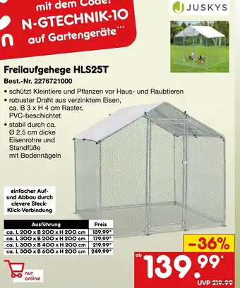 Netto Marken-Discount JUSKYS Freilaufgehege HLS25T Angebot