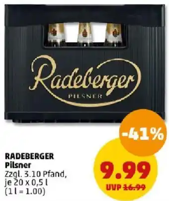 PENNY RADEBERGER Pilsner 20x0,5 L Angebot