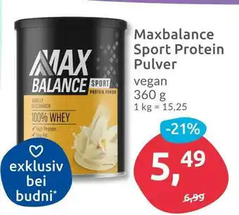 Budni Maxbalance sport protein pulver Angebot