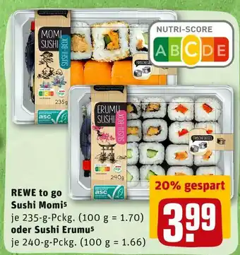 REWE Rewe to go sushi momi oder sushi erumu Angebot