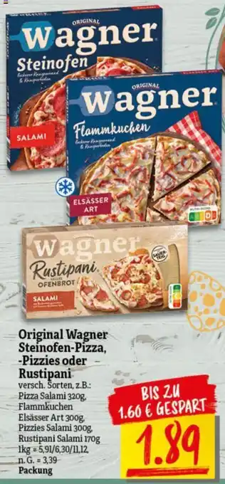 NP Discount Original Wagner Steinofen-Pizza, Pizzies oder Rustipani Angebot