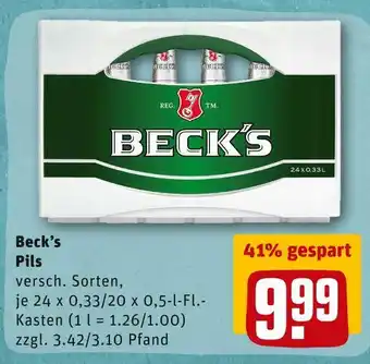 REWE Beck’s pils Angebot