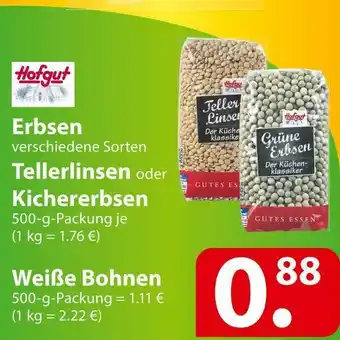 Famila Nord Ost Hofgut erbsen, tellerlinsen, kichererbsen oder weiße bohnen Angebot