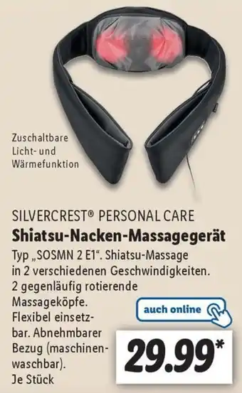 Lidl SILVERCREST PERSONAL CARE Shiatsu-Nacken-Massagegerät Angebot