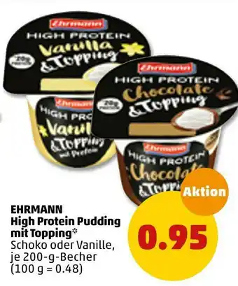 PENNY Ehrmann high protein pudding mit topping Angebot