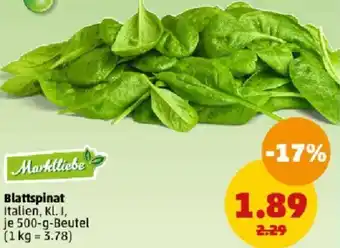 PENNY Blattspinat 500 g Beutel Angebot