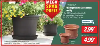Lidl PARKSIDE Pflanzgefäß mit Untersetzer, 2-teilig Angebot