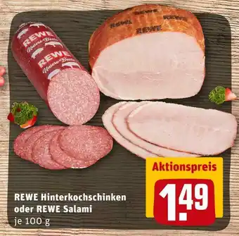 REWE Rewe hinterkochschinken oder salami Angebot