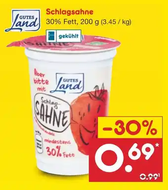 Netto Marken-Discount GUTES Land Schlagsahne 200g Angebot