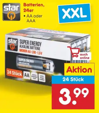 Netto Marken-Discount star Batterien, 24er AA oder AAA Angebot