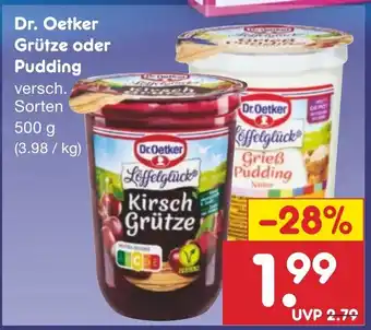 Netto Marken-Discount Dr. Oetker Grütze oder Pudding versch. Sorten 500g Angebot