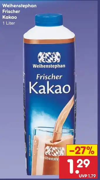 Netto Marken-Discount Weihenstephan Frischer Kakao 1 Liter Angebot