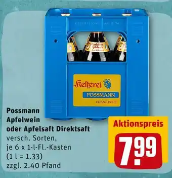 REWE Possmann apfelwein oder apfelsaft direktsaft Angebot