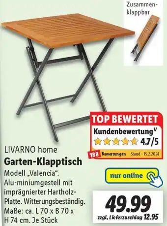 Lidl LIVARNO home Garten-Klapptisch Angebot