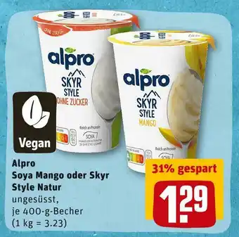 REWE Alpro soya mango oder skyr style natur Angebot