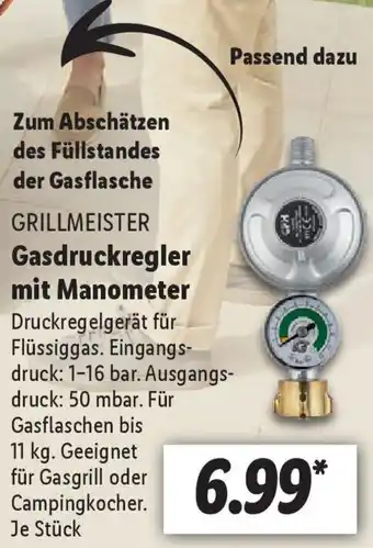 Lidl GRILLMEISTER Gasdruckregler mit Manometer Angebot