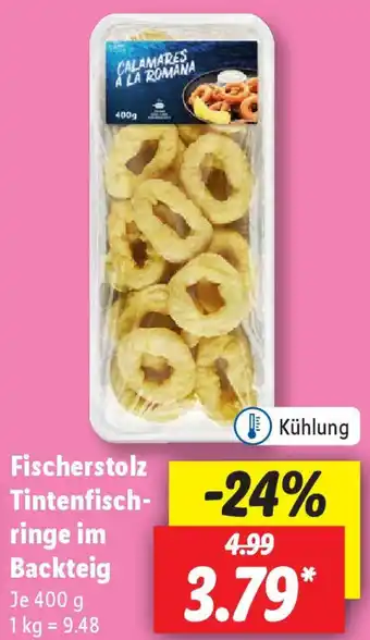 Lidl Fischerstolz Tintenfischringe im Backteig 400 g Angebot