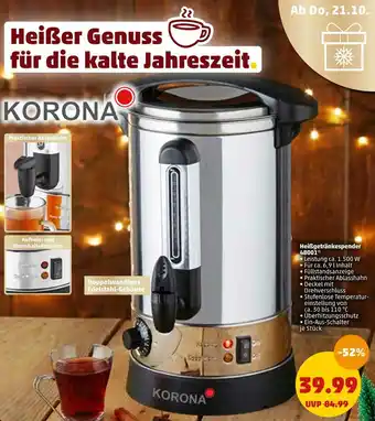 PENNY Korona heißgetränkespender 48001 Angebot