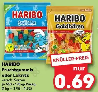 Kaufland HARIBO Fruchtgummis oder Lakritz 160-175 g Packg. Angebot