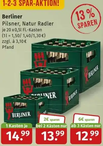 Markgrafen Berliner Pilsner, Natur Radler 20x0,5 L-Fl. Kasten Angebot