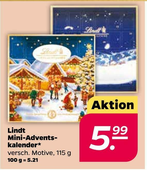 Lindt mini-adventskalender Angebot bei NETTO