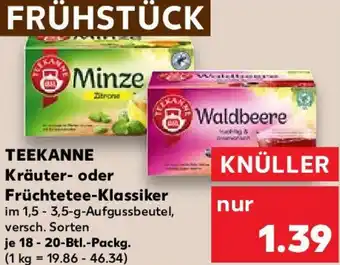 Kaufland TEEKANNE Kräuter oder Früchtetee-Klassiker 18-20 Btl. Packg. Angebot