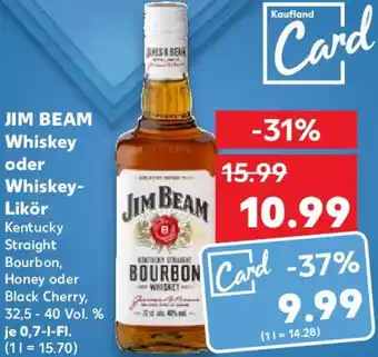 Kaufland JIM BEAM Whiskey oder Whiskey Likör 0,7 L-Fl. Angebot