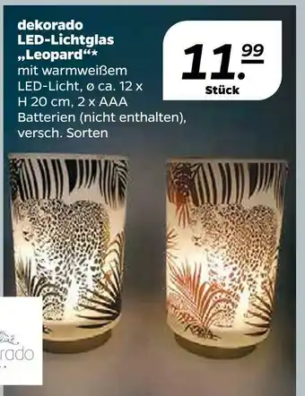 NETTO Dekorado led-lichtglas „leopard“ Angebot