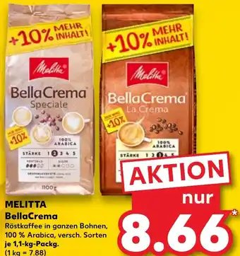 Kaufland MELITTA BellaCrema 1,1 kg Packg. Angebot