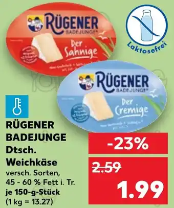 Kaufland RÜGENER BADEJUNGE Dtsch. Weichkäse 150 g Stück Angebot