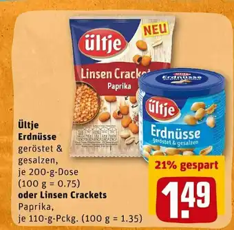 REWE Ültje erdnüsse oder linsen crackets Angebot