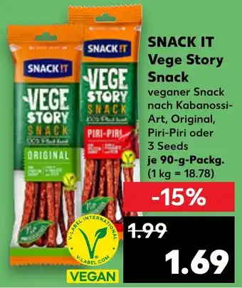 Kaufland SNACK IT Vege Story Snack 90 g Packg. Angebot