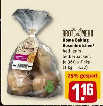 REWE Brot & mehr home baking rosenbrötchen Angebot