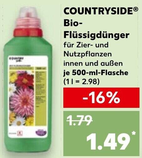 COUNTRYSIDE Bio Flssigdnger 500 ml Flasche Angebot bei Kaufland