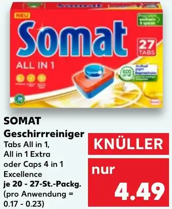 Kaufland SOMAT Geschirrreiniger 20-27 St. Packg. Angebot