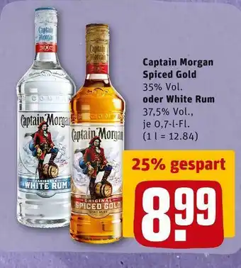 REWE Captain morgan spiced gold oder white rum Angebot