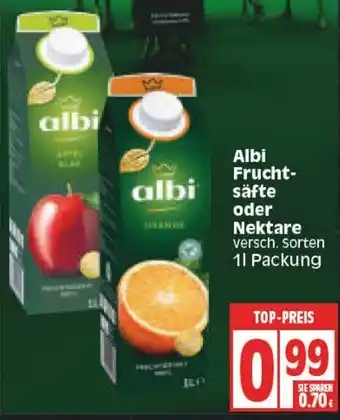 Edeka Albi Fruchtsäfte oder Nektare 1L Angebot